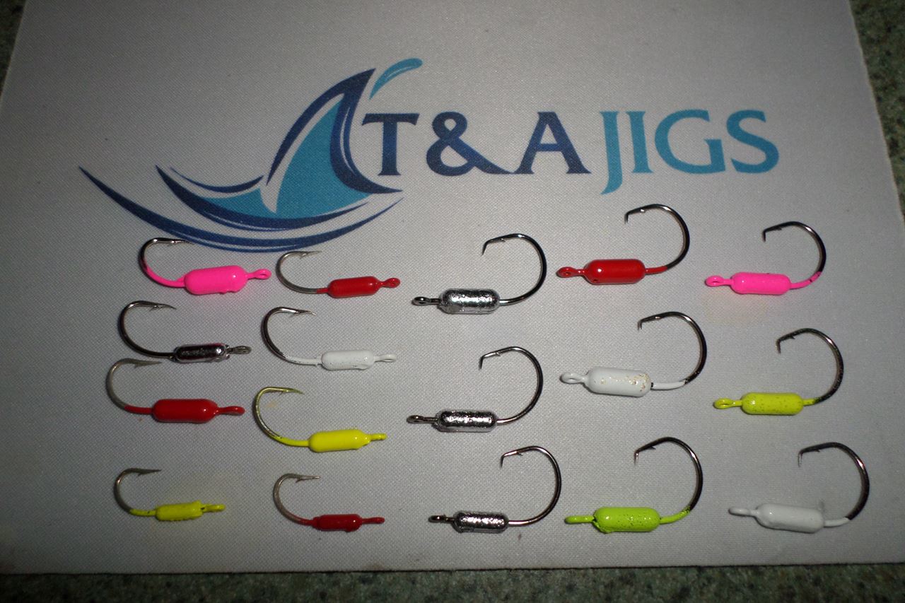 25 1/32 oz YELLOWTAIL SNAPPER JIGS Saltwater Hooks Lot of 25 Mixed Colors